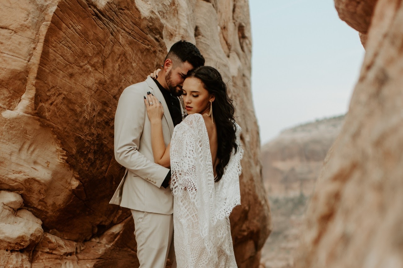 gown and jewelry