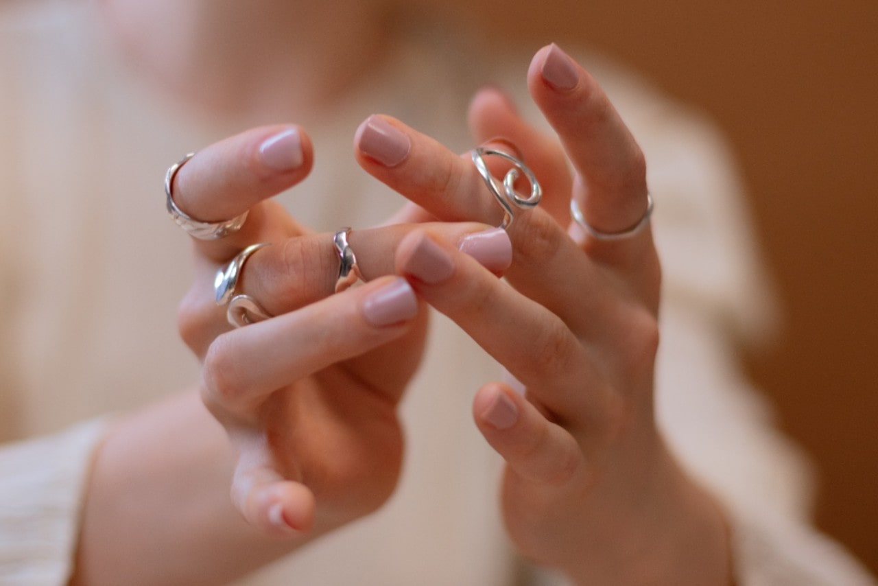 fashion rings on hands