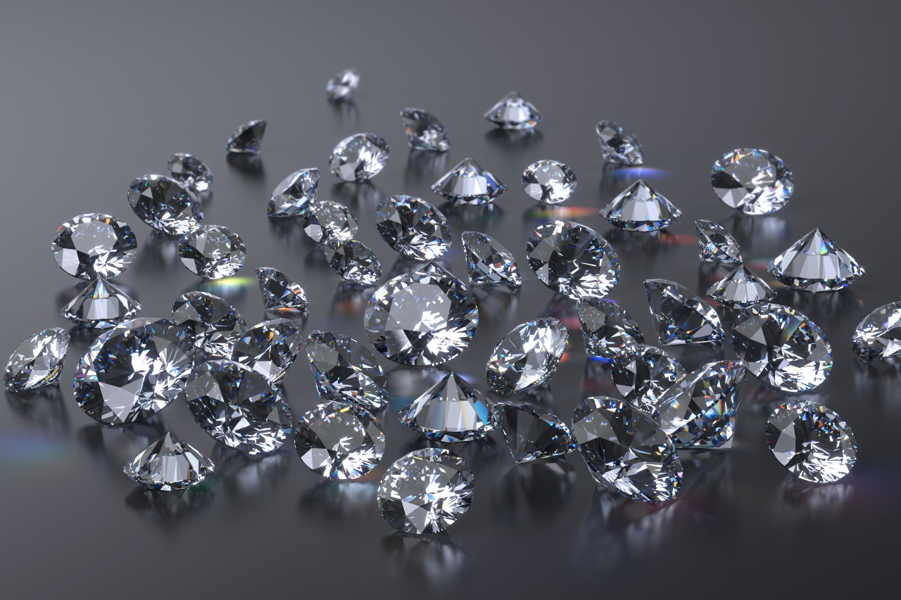A plethora of moissanite gemstones shining bright