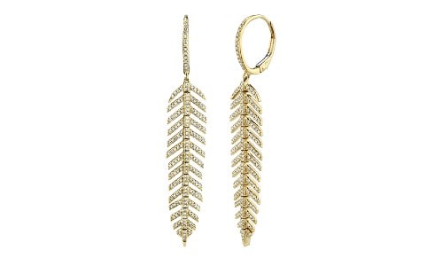 Gold and diamond drop earrings from Shy Creation