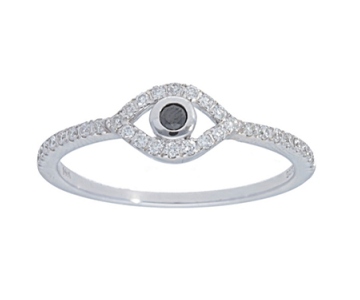 A black diamond evil eye ring from Beny Sofer.
