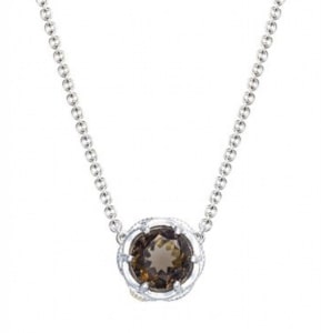 A smoky quartz solitaire necklace from Tacori.