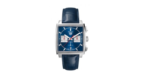 a watch with a square case by TAG Heuer