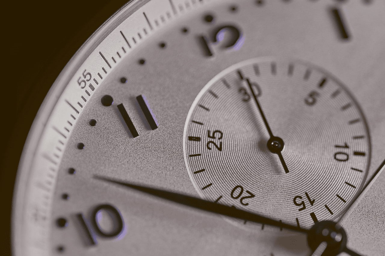 Close-up image of a watch dial